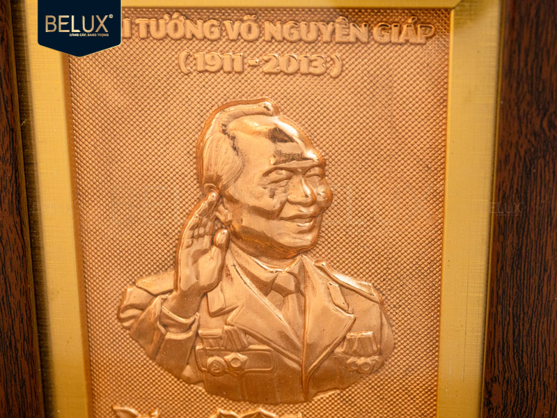 Tranh Bác Giáp bằng đồng đỏ 20x15cm